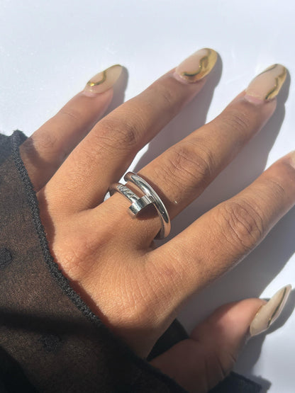 Nail It Silver Minimalist Ring